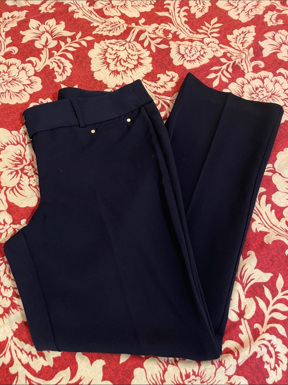 Anne Klein Navy Blue Tailored Trousers
